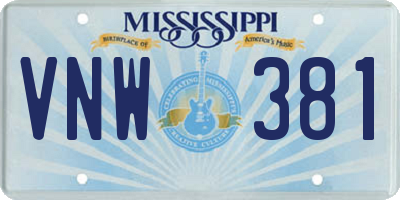 MS license plate VNW381