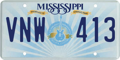 MS license plate VNW413
