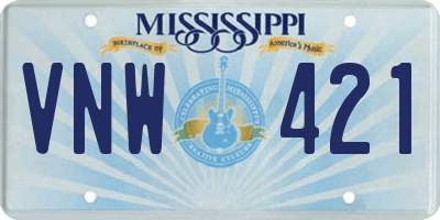 MS license plate VNW421