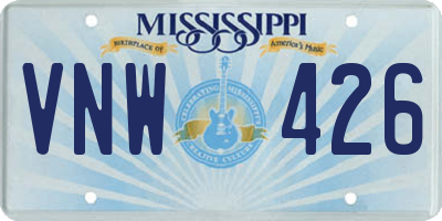 MS license plate VNW426