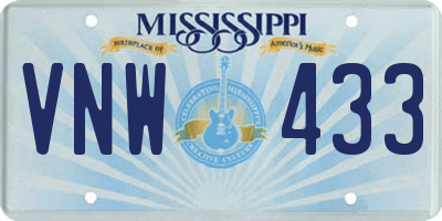 MS license plate VNW433