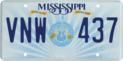 MS license plate VNW437