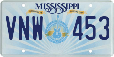 MS license plate VNW453