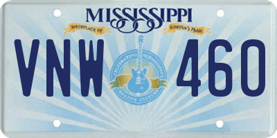 MS license plate VNW460