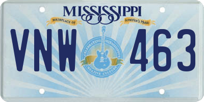 MS license plate VNW463