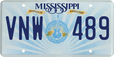 MS license plate VNW489