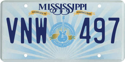 MS license plate VNW497