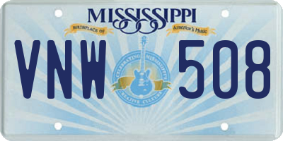 MS license plate VNW508