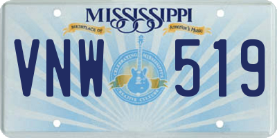 MS license plate VNW519