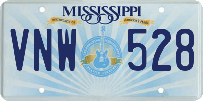 MS license plate VNW528