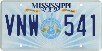 MS license plate VNW541