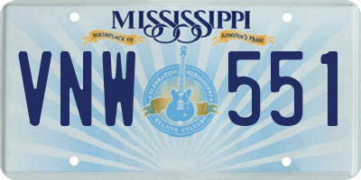 MS license plate VNW551