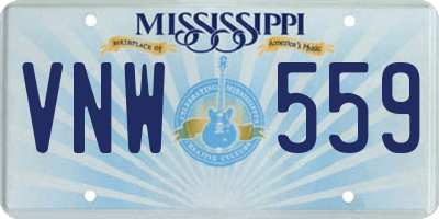 MS license plate VNW559
