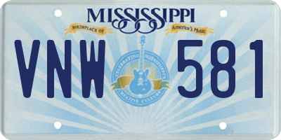 MS license plate VNW581