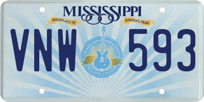MS license plate VNW593