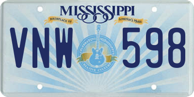 MS license plate VNW598