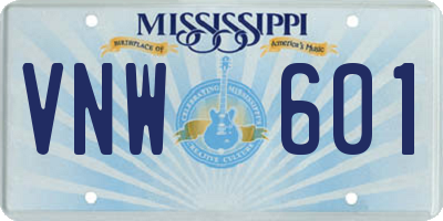 MS license plate VNW601
