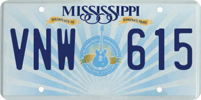 MS license plate VNW615