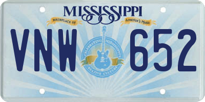 MS license plate VNW652