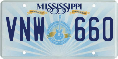 MS license plate VNW660
