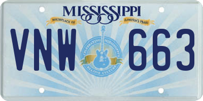 MS license plate VNW663