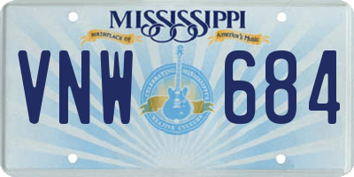 MS license plate VNW684