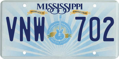 MS license plate VNW702