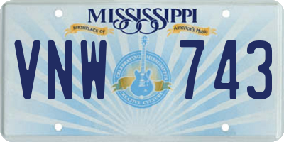 MS license plate VNW743