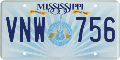 MS license plate VNW756