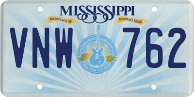 MS license plate VNW762