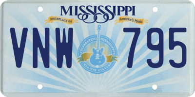 MS license plate VNW795