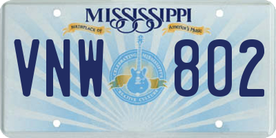 MS license plate VNW802
