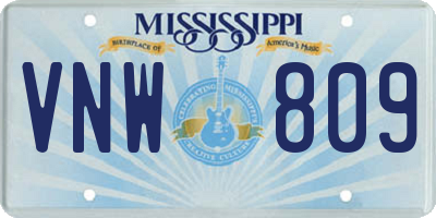 MS license plate VNW809