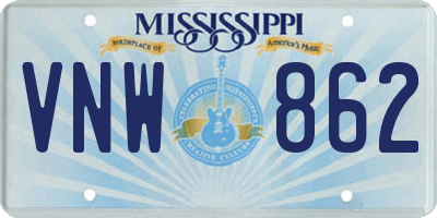 MS license plate VNW862