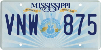 MS license plate VNW875