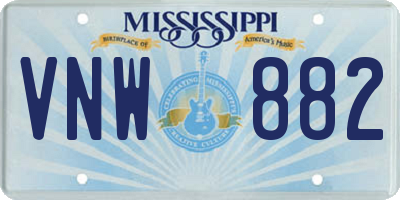 MS license plate VNW882