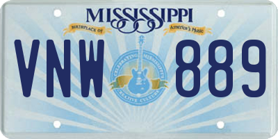 MS license plate VNW889