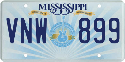 MS license plate VNW899