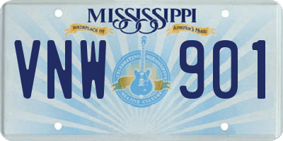 MS license plate VNW901