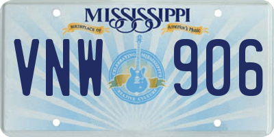 MS license plate VNW906