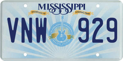 MS license plate VNW929
