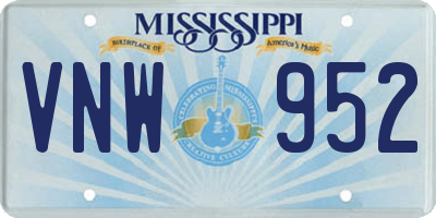 MS license plate VNW952