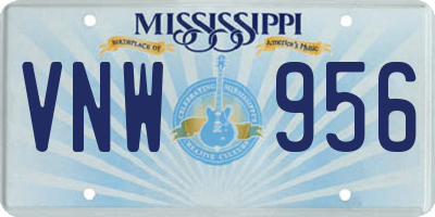 MS license plate VNW956
