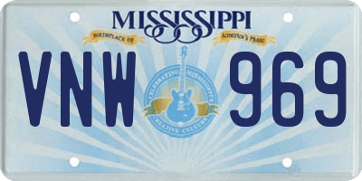 MS license plate VNW969