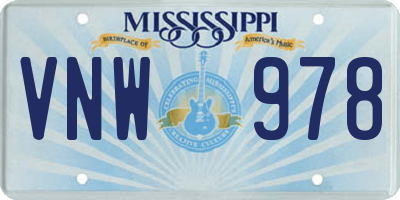 MS license plate VNW978
