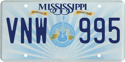 MS license plate VNW995