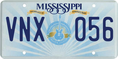 MS license plate VNX056