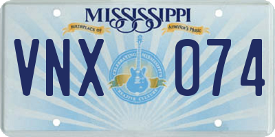 MS license plate VNX074