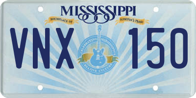 MS license plate VNX150