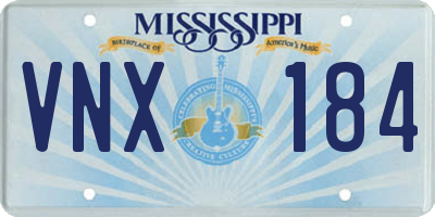 MS license plate VNX184